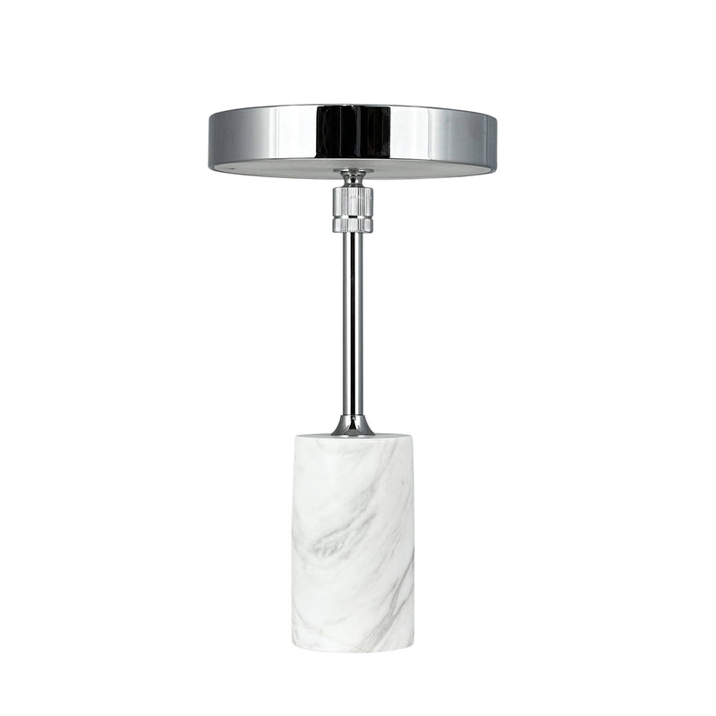 Lámpara de mesa recargable LED Starlight con base de mármol blanco y acabado cromado
